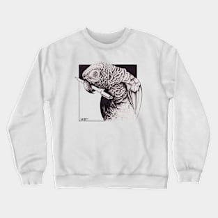 Parrot with pen Crewneck Sweatshirt